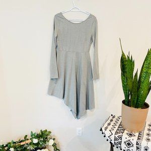 Asymmetrical long sleeve midi dress